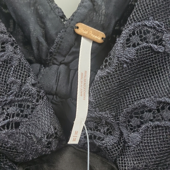 Free People Chante Lace Tank Top Black Boho NEW - Picture 6 of 9